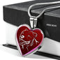 Pit Bull Terrier Dog Print Heart Charm Necklaces