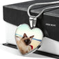 Balinese Cat Print Heart Pendant Luxury Necklace