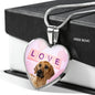 Cute Rhodesian Ridgeback Dog Print Heart Pendant Luxury Necklace