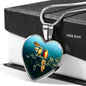 Lovely Parrot Print Heart Charm Necklaces