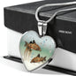 Corydoras Paleatus Fish Print Heart Charm Necklaces