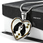Cavalier King Charles Spaniel Dog Print Heart Charm Necklaces