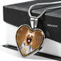 Australian Silky Terrier Dog Print Heart Charm Necklaces