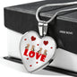 Yorkie Love Print Heart Pendant Luxury Necklace