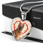 German Shepherd Print Heart Charm Necklace