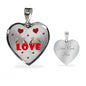 Yorkie Love Print Heart Pendant Luxury Necklace