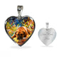 Bullmastiff Print Heart Pendant Luxury Necklace
