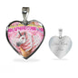 Creamy Unicorn Print Heart Pendant Luxury Necklace