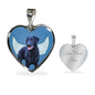 Amazing Curly Coated Retriever Print Heart Pendant Luxury Necklace