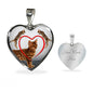 Bengal Cat Print Heart Pendant Luxury Necklace