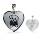 Cute Dog Art Print Heart Pendant Luxury Necklace