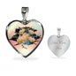 Golden Hamster Hanging Print Heart Charm Necklaces