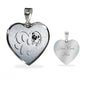 Pug Paws Print Heart Pendant Luxury Necklace