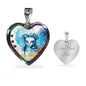 Cat Watercolor Art Print Heart Charm Necklaces