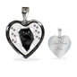 Nebelung Cat Print Heart Charm Necklaces