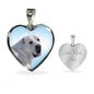 Central Asian Shepherd Dog Print Heart Pendant Luxury Necklace
