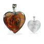 Tibetan Mastiff Print Heart Pendant Luxury Necklace