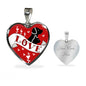 Cute Pets Print Heart Pendant Luxury Necklace