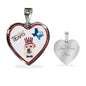Labrador Retriever Texas Print Heart Pendant Luxury Necklace