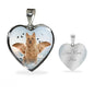 Australian Terrier Print Heart Pendant Luxury Necklace