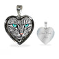 Blue Eyes Cat Print Heart Charm Necklaces