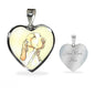 Bracco Italiano Dog Print Heart Pendant Luxury Necklace