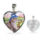 Scottish Fold Cat Print Heart Pendant Luxury Necklace