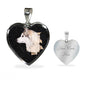 Siberian Husky Dog 3D Print Heart Charm Necklaces