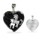 Cute Unicorn Print Heart Pendant Luxury Necklace