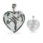Parrot Vector Art Print Heart Charm Necklaces