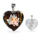 Syrian Hamster Print Heart Charm Necklaces