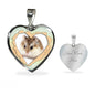 Robo Hamster Print Heart Charm Necklaces