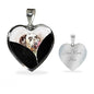 Dalmatian Dog Art Print Heart Charm Necklaces