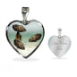 Oscar Fish Print Heart Pendant Luxury Necklace