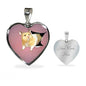 Lovely Hamster Print Heart Charm Necklaces