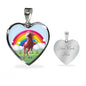 American Paint Horse Print Heart Pendant Luxury Necklace