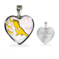 Cockatoo Parrot Art Print Heart Charm Necklaces