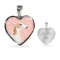 Borzoi Dog Print Heart Pendant Luxury Necklace