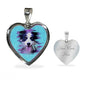 Border Collie Dog Art Print Heart Charm Necklaces