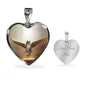 Norwegian Forest Cat Print Heart Pendant Luxury Necklace