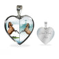 Lusitano Horse Print Heart Pendant Luxury Necklace
