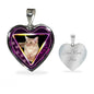 Javanese Cat Print Heart Charm Necklaces