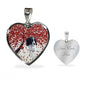 English Springer Spaniel Print Heart Pendant Luxury Necklace