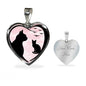 Cat Vector Art Print Heart Charm Necklaces
