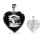 Tibetan Mastiff Dog Art Print Heart Charm Necklaces