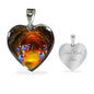 Gouldian Finch (Rainbow Finch) Heart Charm Necklaces