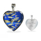 Zebrafish Fish Print Heart Pendant Luxury Necklace