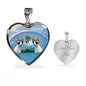 Cornish Rex Cat Print Heart Pendant Luxury Necklace