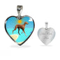 Azawakh Dog Print Heart Pendant Luxury Necklace