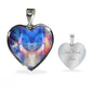 Amazing Art Print Heart Pendant Luxury Necklace
